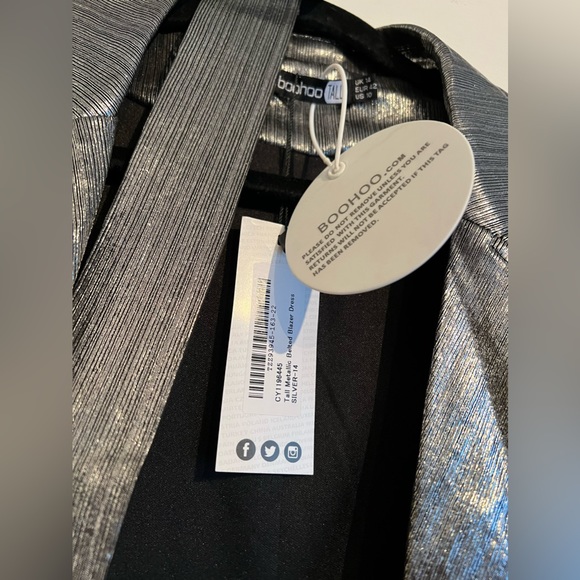 Boohoo Metallic Blazer Dress . Size 10. - Picture 3 of 5